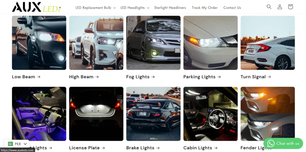 AUX LED Shopify web development Services in Lahore Pakistan Product Page Case study