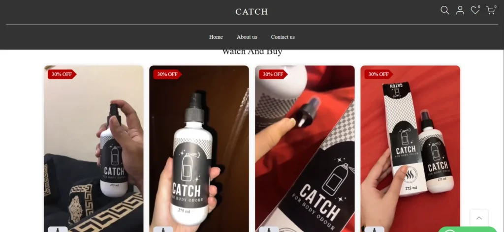 Catch Confidence in every spray product page design - Best shopify development company in lahore