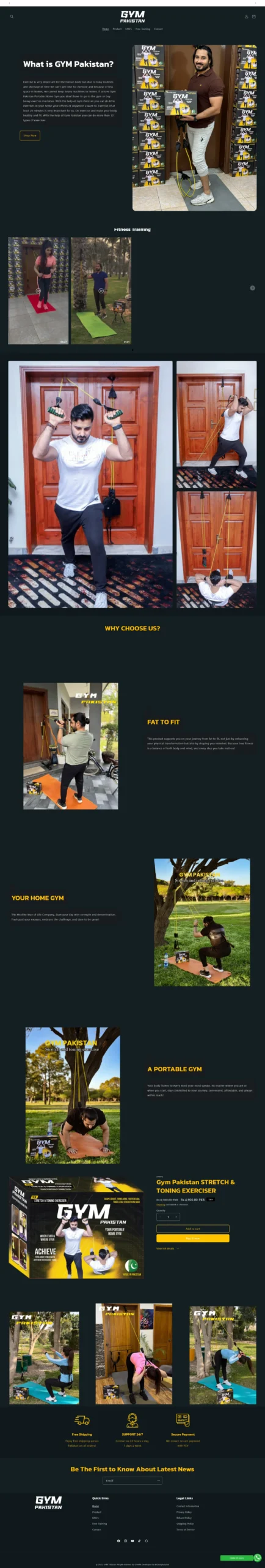 Gym Pakistan shopify store Home Page Case Study Shopify store Web Development company in lahore