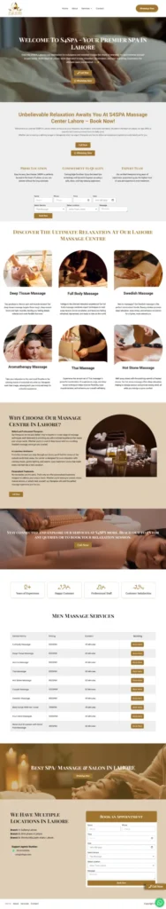 S4SPA Full Home Page Shopify Store Web Development company in lahore Pakistan Case Study
